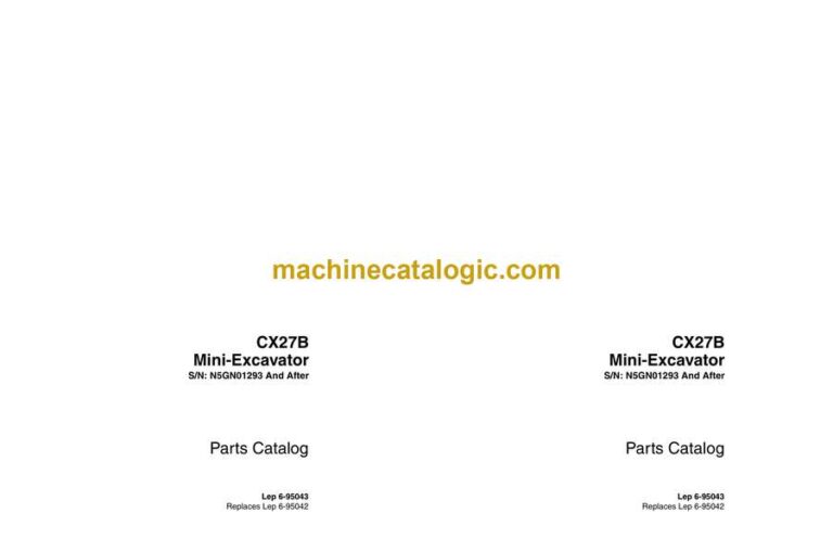 Case CX27B Mini Excavators Parts Catalog (6-95043_int_USN)