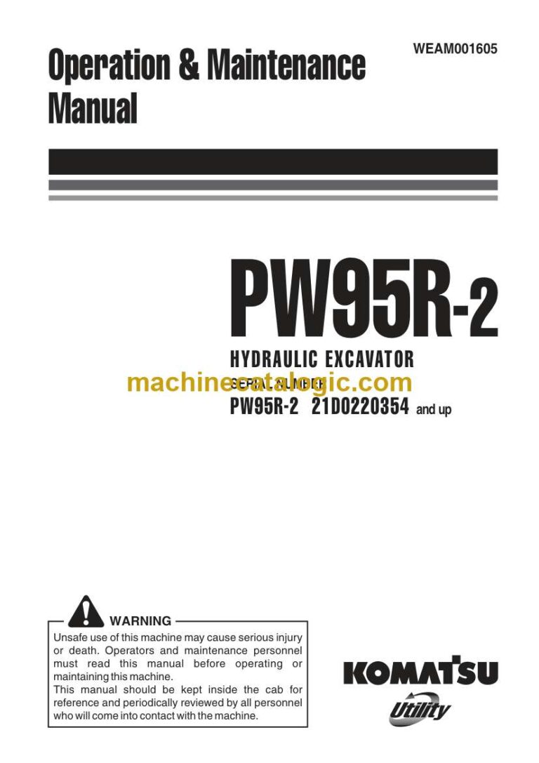 Komatsu PW95R-2 Operation and Maintenance Manual (WEAM001605)