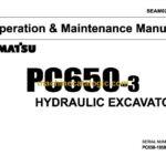 Komatsu PC650-3 Hydraulic Excavator Operation and Maintenance Manual (SEAM02090303)
