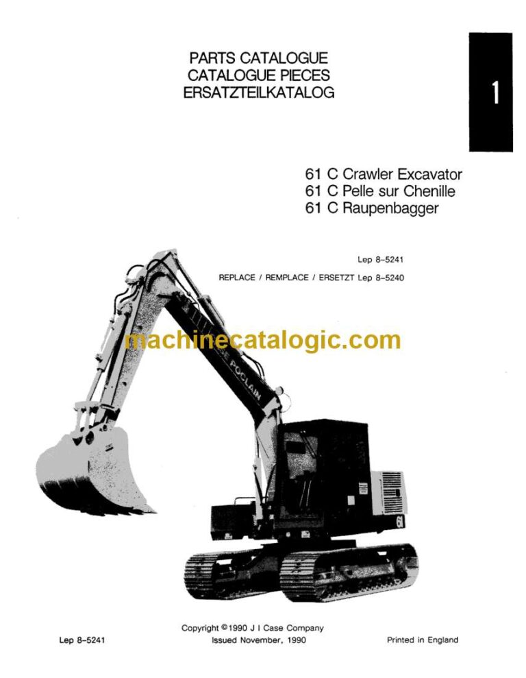 Case 61C Crawler Excavator Parts Catalog (8-5241)