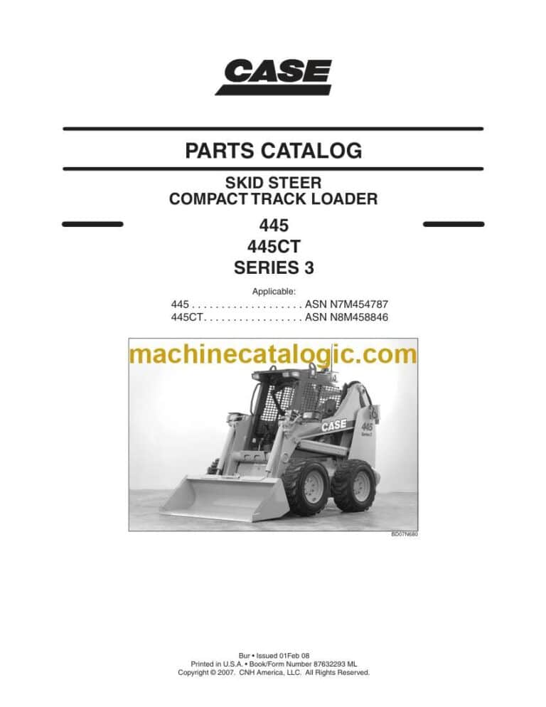 Case 445, 445CT Series 3 Skid Steer, Compact Track Loader Parts Catalog (87632293ML)