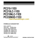 Komatsu PC210-11E0, PC210LC-11E0, PC210NLC-11E0, PC230NHD-11E0 Hydraulic Excavator Operation and Maintenance Manual (UENAM01665)