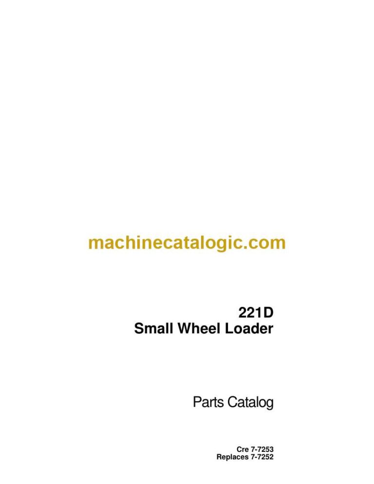 Case 221D Small Wheel Loader Parts Catalog (7-7253)