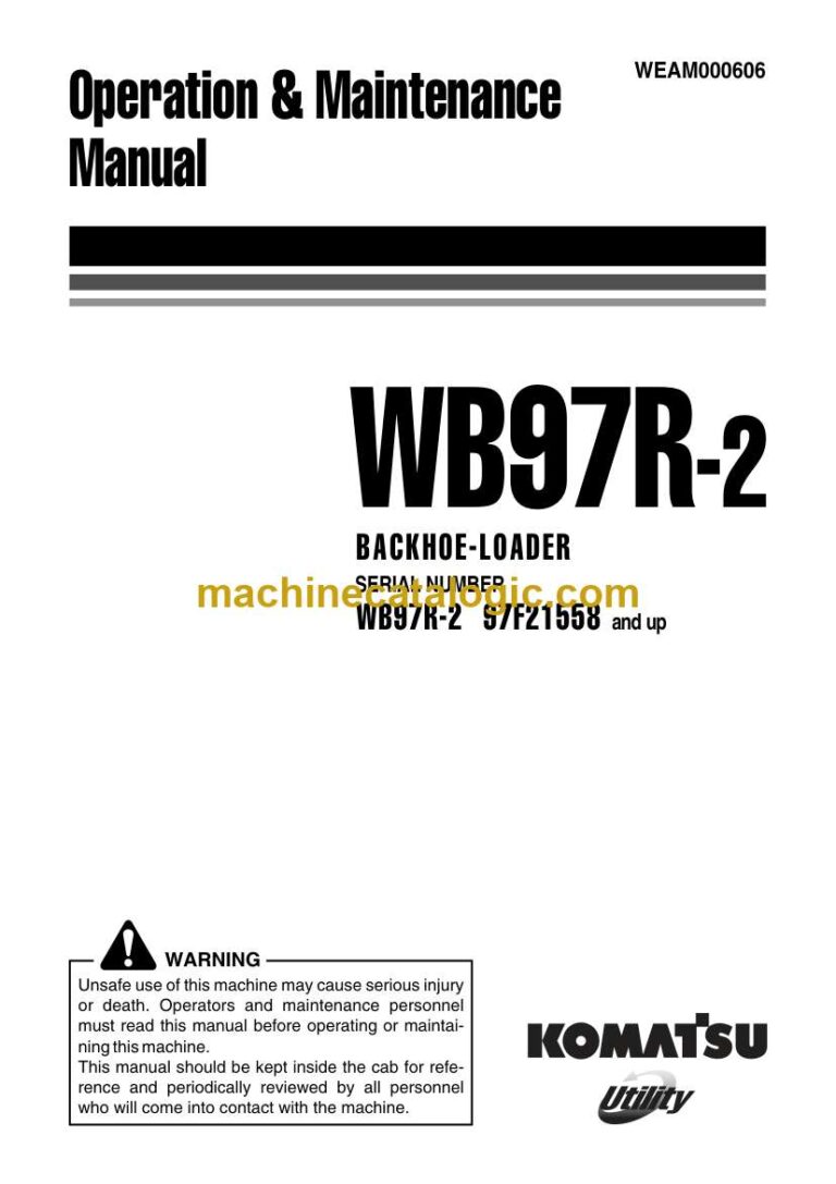 Komatsu WB97R-2 Backhoe Loader Operation and Maintenance Manual (WEAM000606)