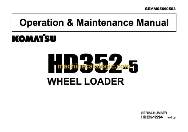 Komatsu HD325-5 Wheel Loader Operation and Maintenance Manual (SEAM05660503)
