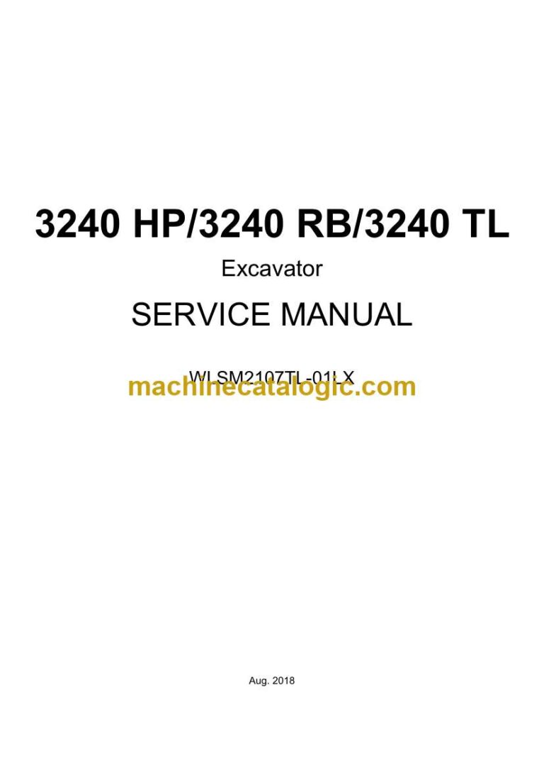 Link Belt 3240 HP, 3240 RB, 3240 TL Excavator Service Manual