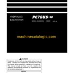 Komatsu PC78US-10 Hydraulic Excavator Operation and Maintenance Manual (TEN00677-09)