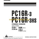 Komatsu PC16R-3, PC16R-3HS Hydraulic Excavator Operation and Maintenance Manual (WEAM012408)