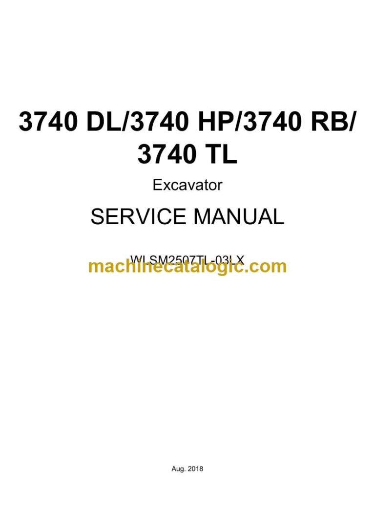Link Belt 3740 DL, 3740 HP, 3740 RB, 3740 TL Excavator Service Manual