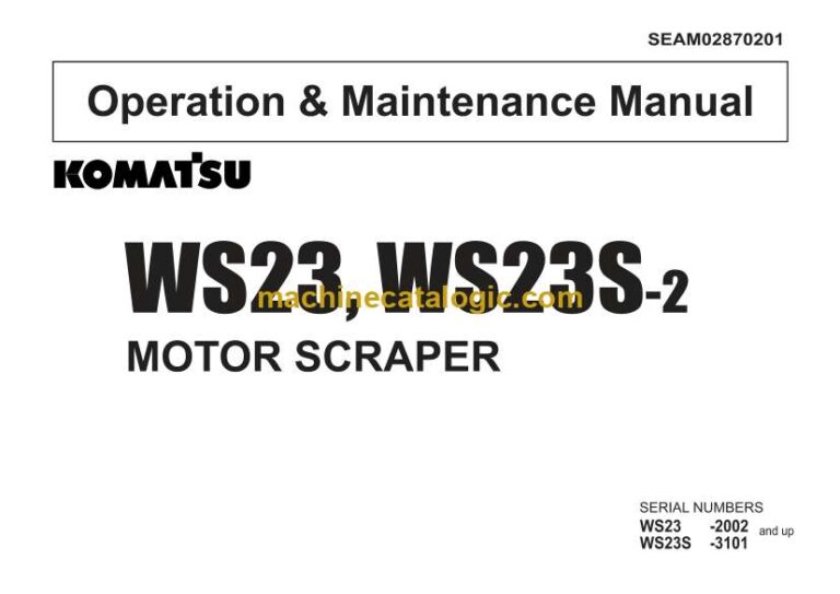 Komatsu WS23, WS23S-2 Wheel Tractor Scraper Operation and Maintenance Manual (SEAM02870201)