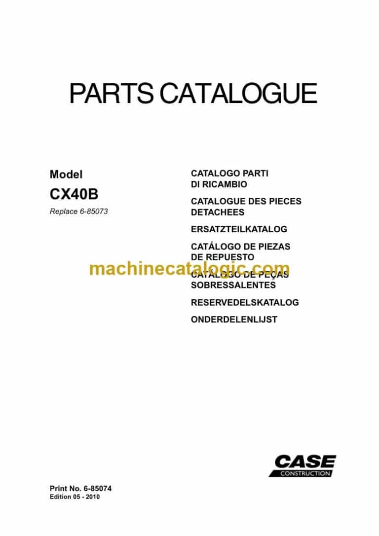 Case CX40B Crawler Excavator Parts Catalog (6-85074_A4)