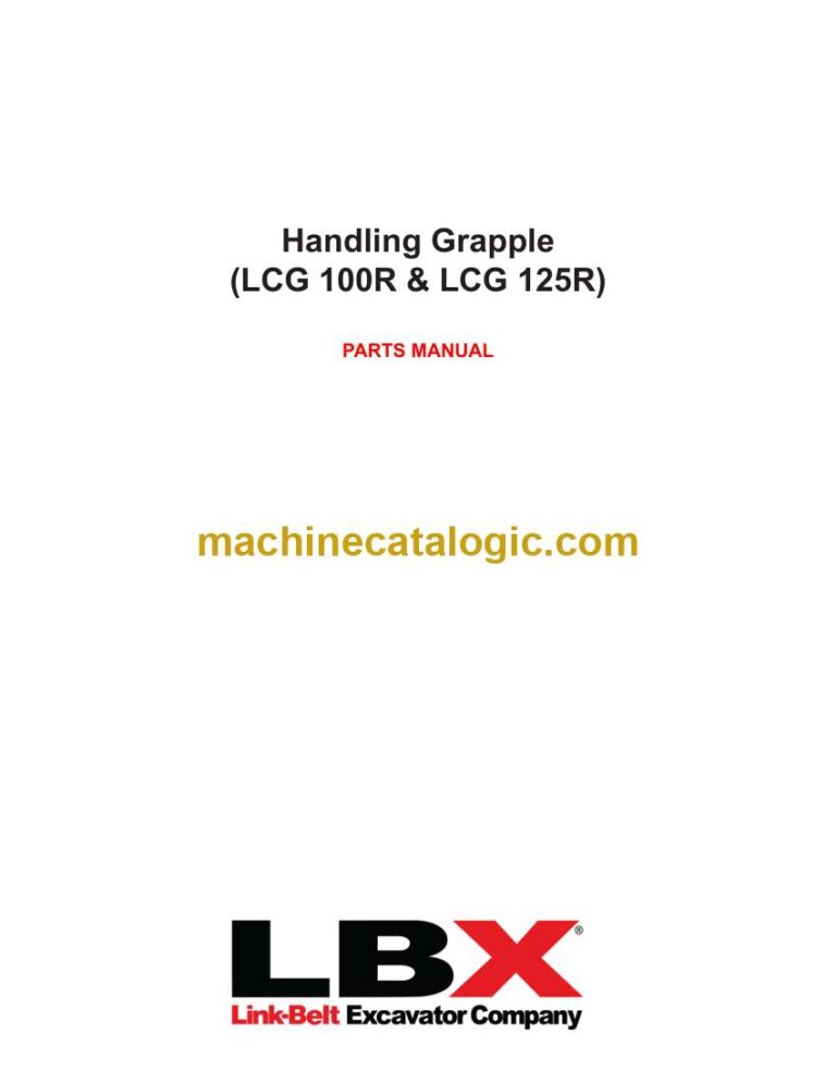 Link Belt LCG100R, LCG125R Handling Grapple Parts Manual
