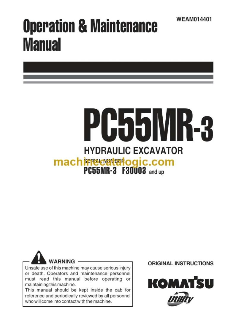 Komatsu PC55MR-3 Operation and Maintenance Manual (WEAM014401)