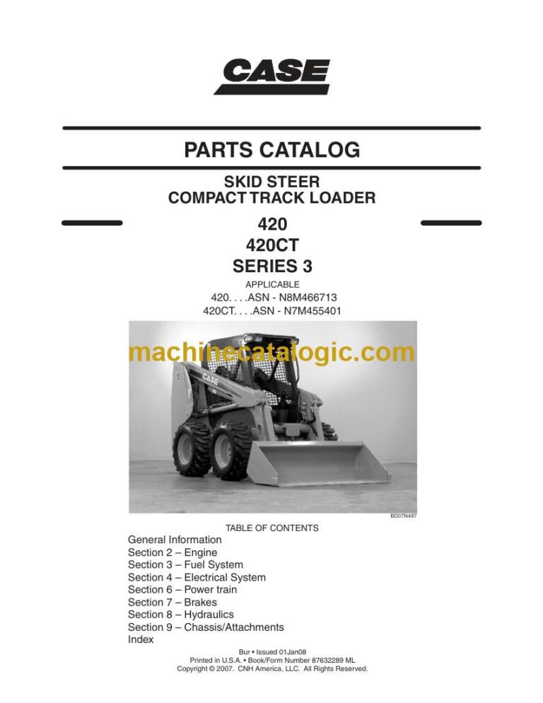Case 420, 420CT Series 3 Skid Steer Compact Track Loader Parts Catalog (87632289 ML)