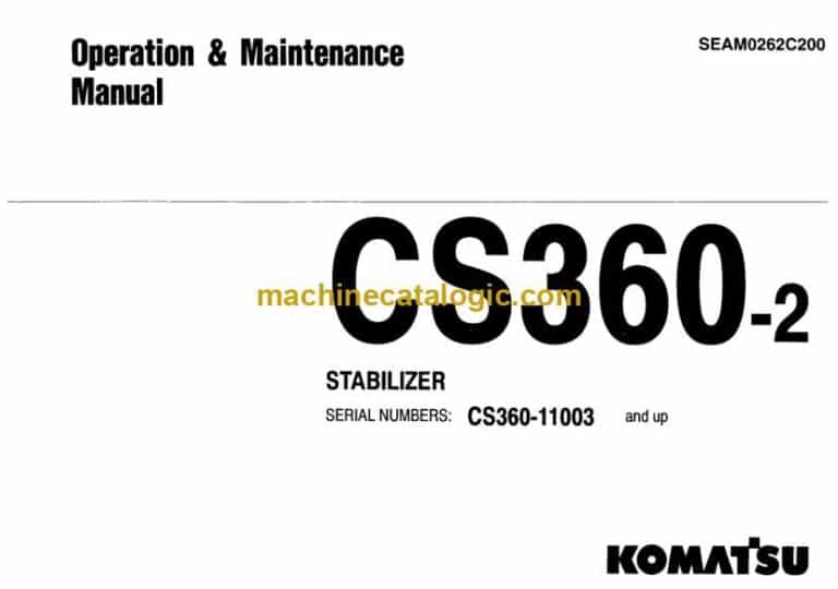 Komatsu CS360-2 Stabilizer Operation and Maintenance Manual (SEAM0262C200)