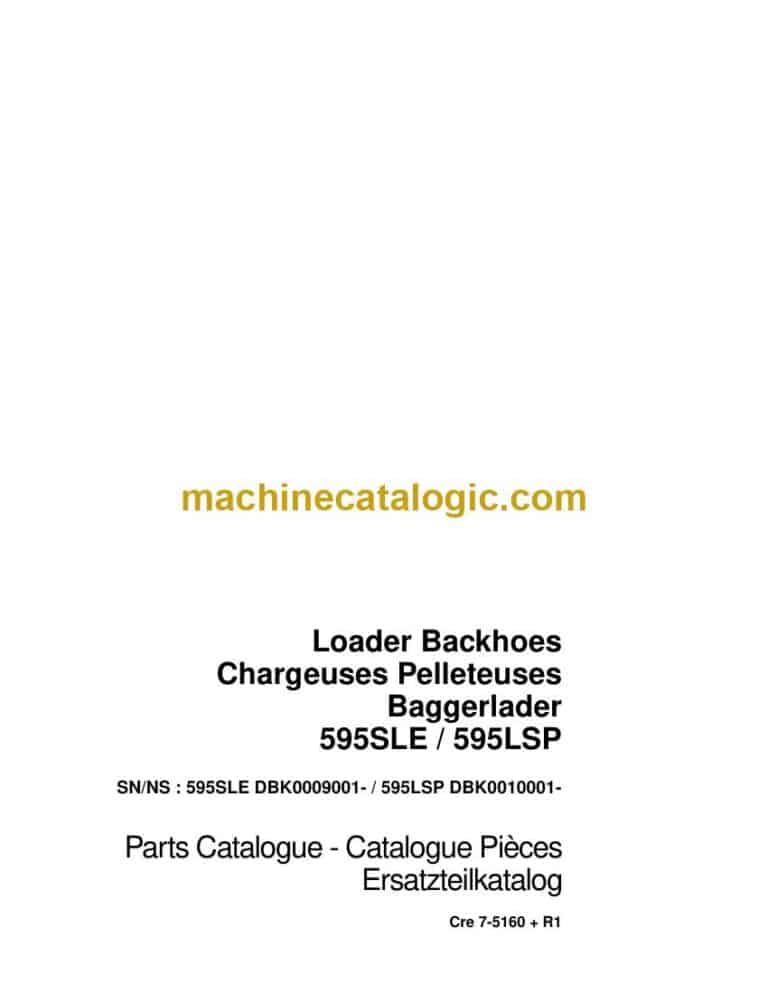 Case 595SLE, 595LSP Backhoe Loaders Parts Catalog (7-5160+R1_int_USN)