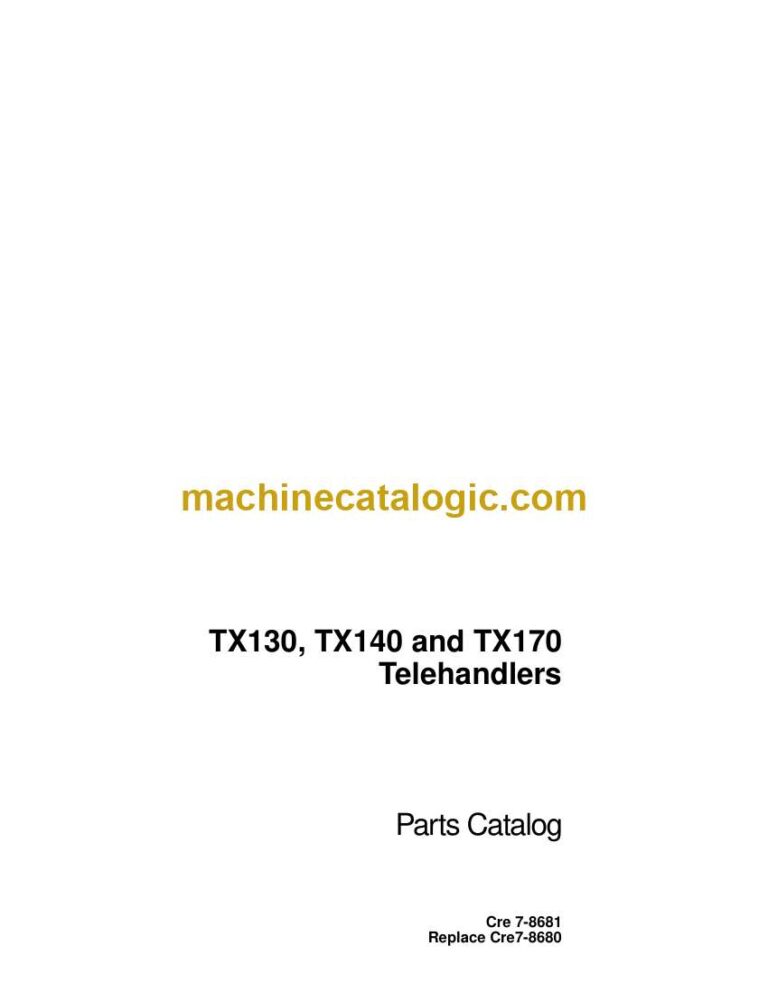 Case TX130, TX140, TX170 Telehandlers Parts Catalog (7-8681)