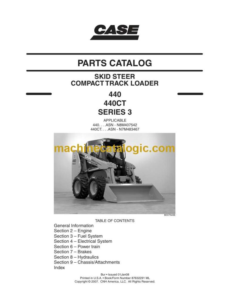 Case 440, 440CT Series 3 Skid Steer, Compact Track Loader Parts Catalog (87632291 ML)