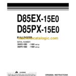 Komatsu D85EX-15E0, D85PX-15E0 Bulldozer Operation and Maintenance Manual (EEAM028601)