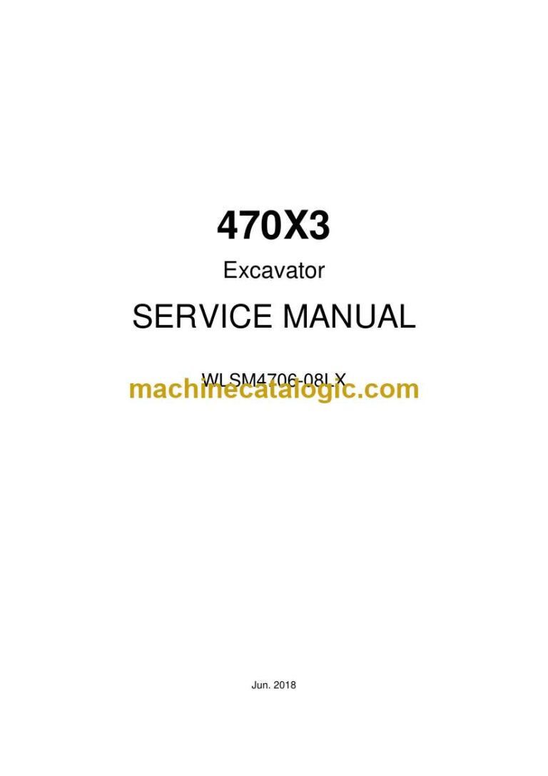 Link Belt 470X3 Excavator Service Manual