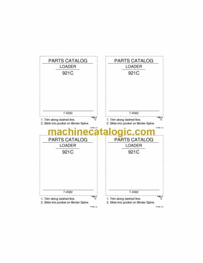 Case 921C Loader Parts Catalog (7-4582)