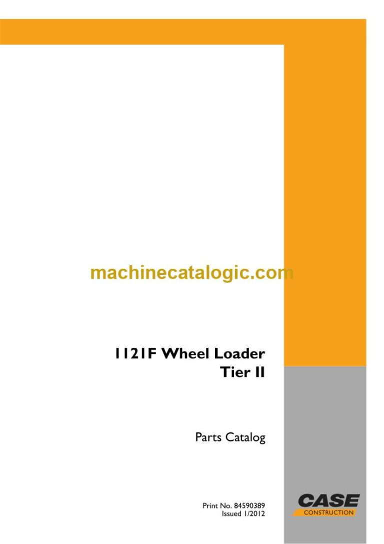 Case 1121F Tier 2 Wheel Loader Parts Catalog (84590389)