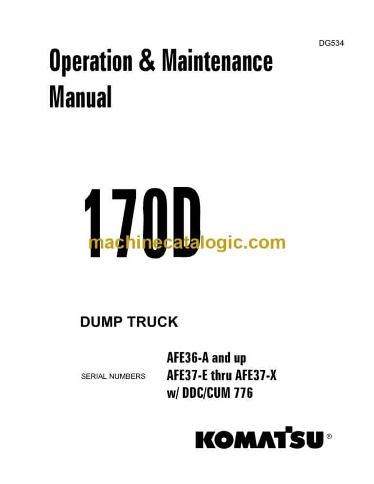 Komatsu 170D Dump Truck Operation and Maintenance Manual (DG534)