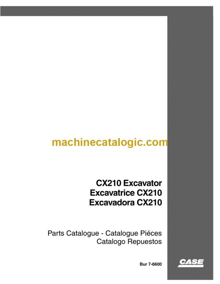 Case CX210 Excavator Parts Catalog (7-6600)