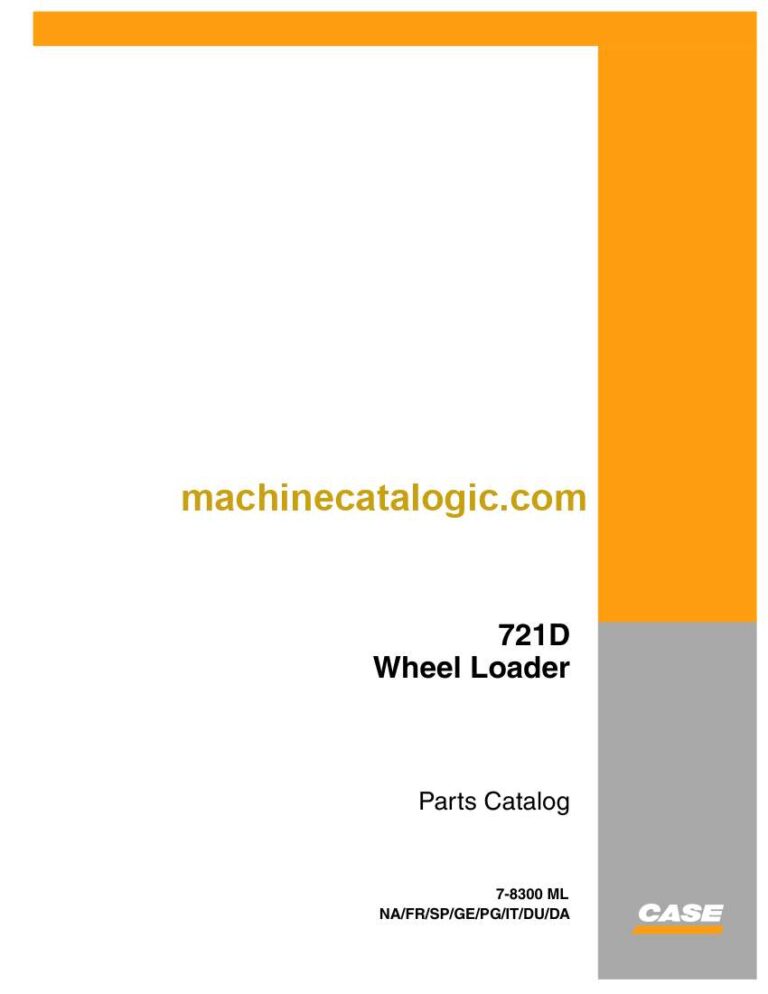 Case 721D Wheel Loader Parts Catalog (7-8300ML)