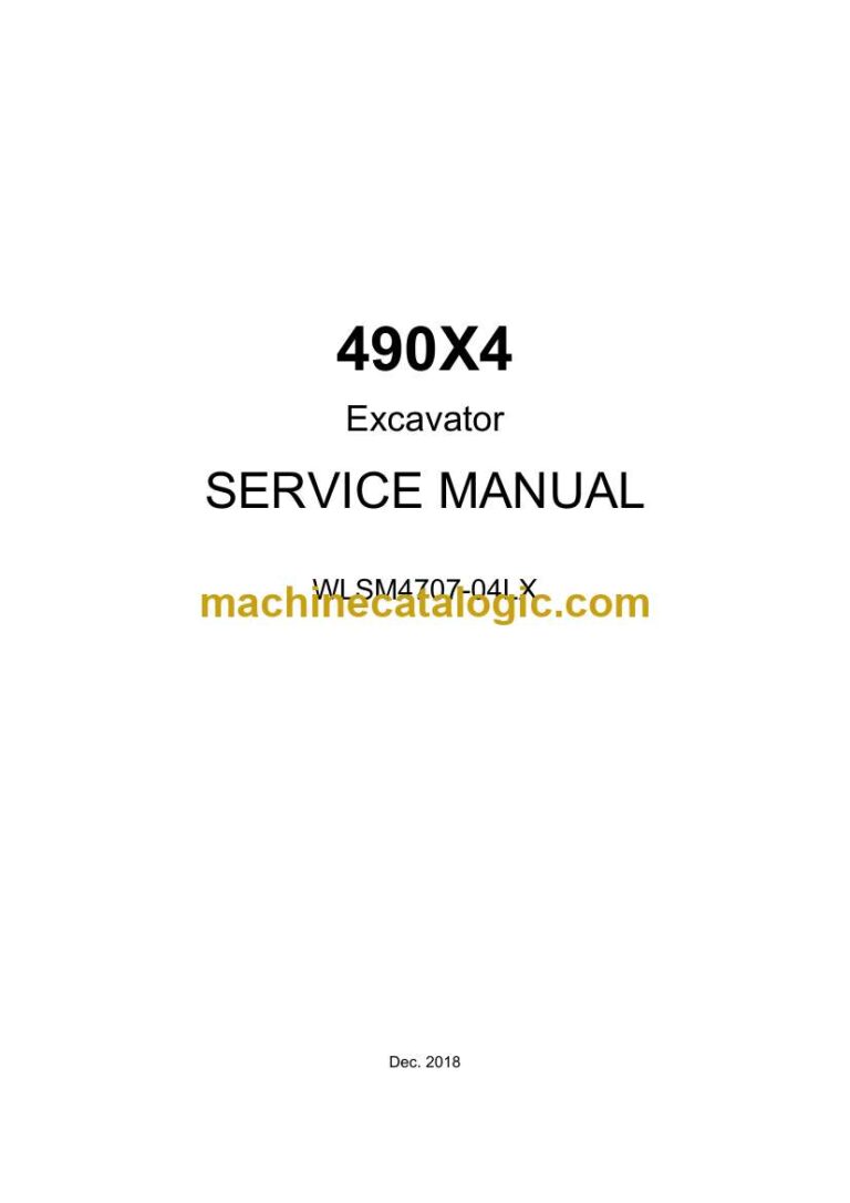 Link Belt 490X4 Excavator Service Manual