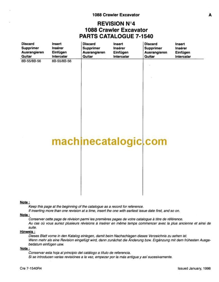 Case 1088 Crawler Excavator Parts Catalog (7-1540+r4_int_USN)
