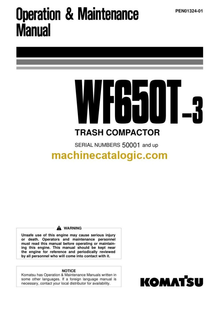 Komatsu WF650T-3 Compactor Operation and Maintenance Manual (PEN01324-01)