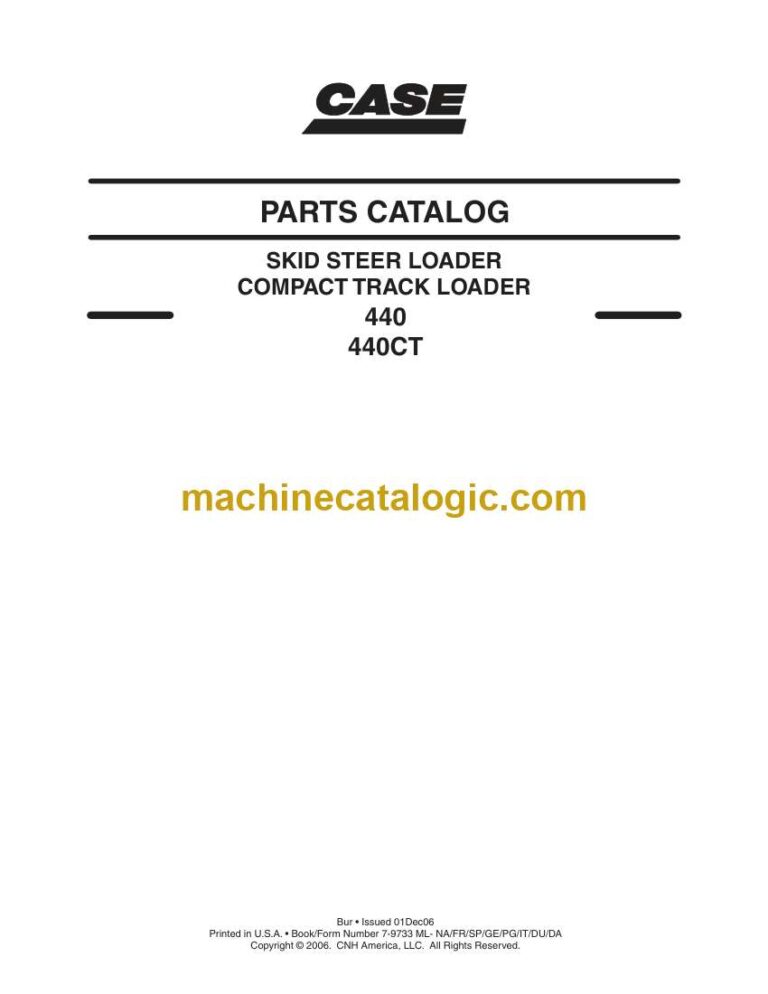 Case 440, 440CT Skid Steer Loader, Compact Track Loader Parts Catalog (7-9733ML)