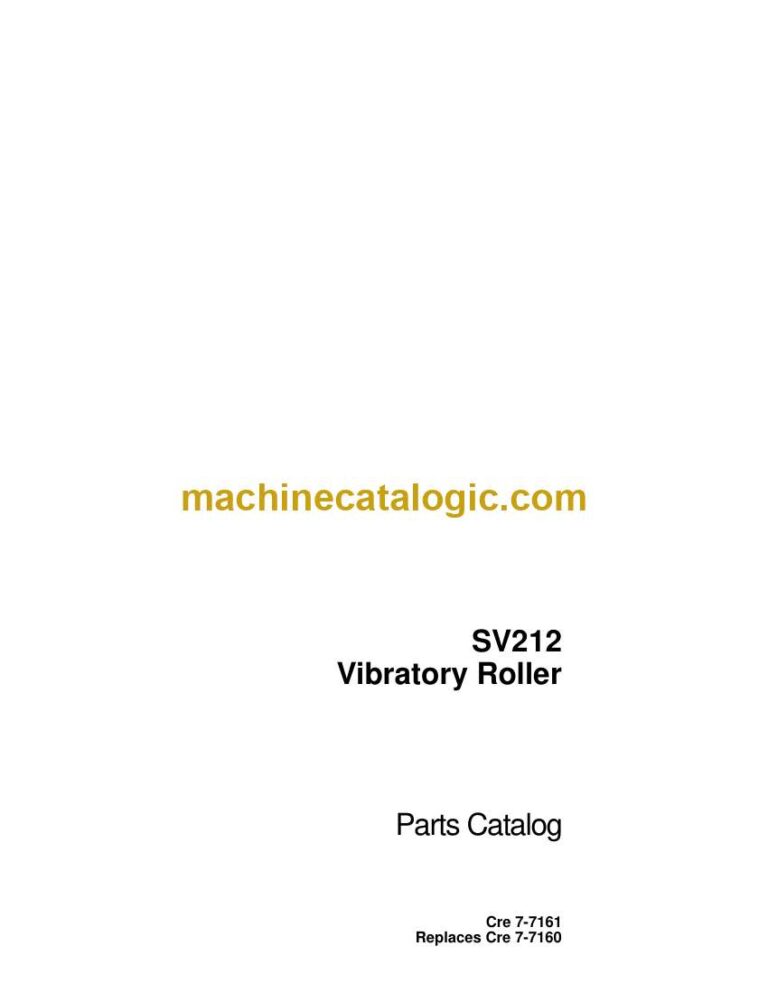 Case SV212 Vibratory Roller Parts Catalog (7-7161)