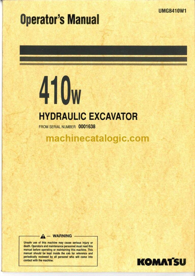 Komatsu 410W Hydraulic Excavator Operation and Maintenance Manual (UMGB410W1)