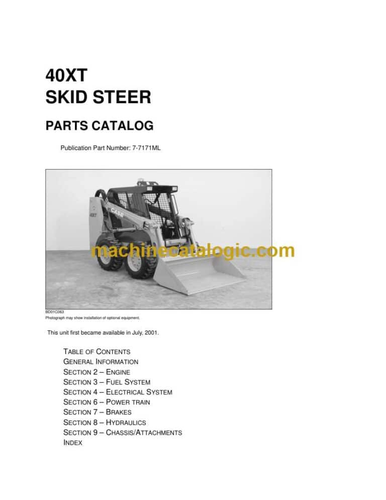 Case 40XT Skid Steer Parts Catalog (7-7171ml)