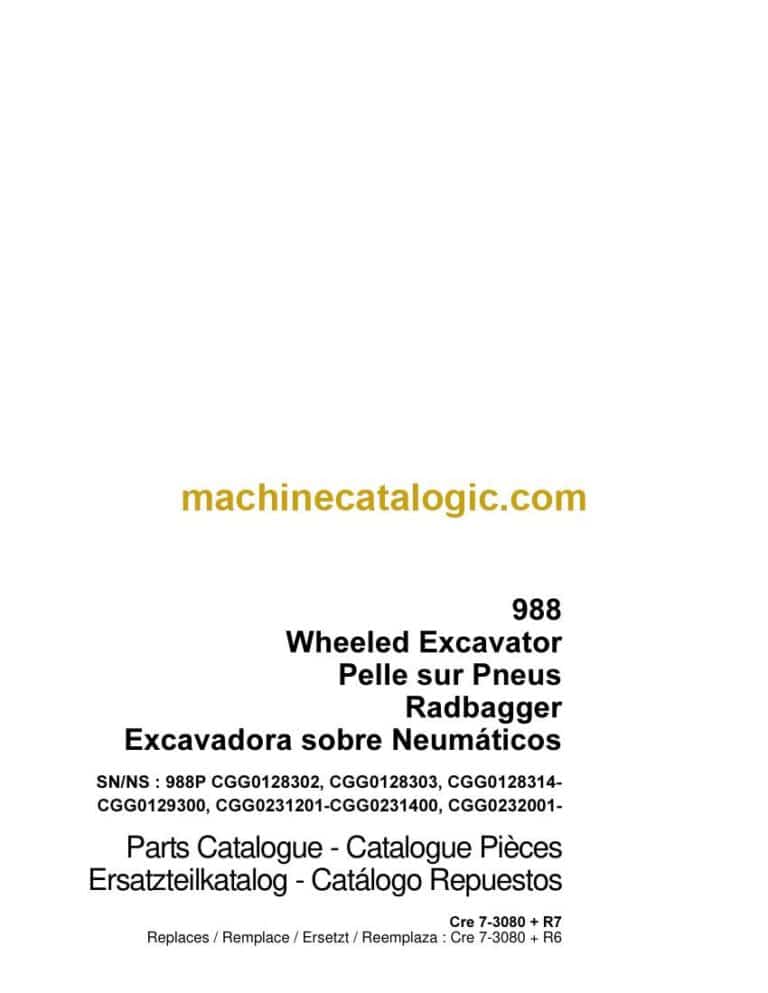 Case 988 Wheeled Excavator Parts Catalog (7-3080+R7_int_USN)