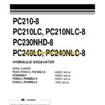 Komatsu PC210-8, PC210LC, PC210NLC-8, PC230NHD-8, PC240LC, PC240NLC-8 Hydraulic Excavator Operation and Maintenance Manual (UEAM004904)