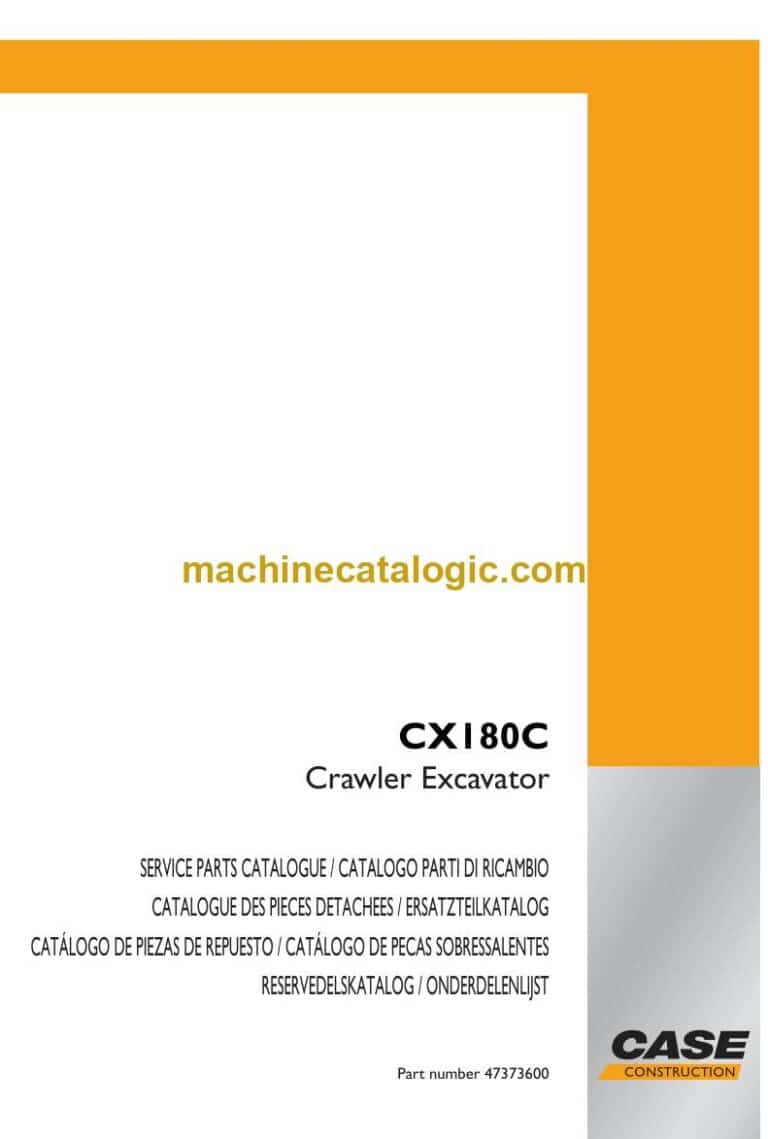 Case CX180C Crawler Excavator Parts Catalog (47373600)