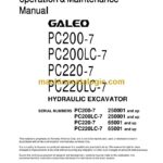 Komatsu PC200-7, PC200LC-7, PC220-7, PC220LC-7 Hydraulic Excavator Operation and Maintenance Manual (TEN00015-00)