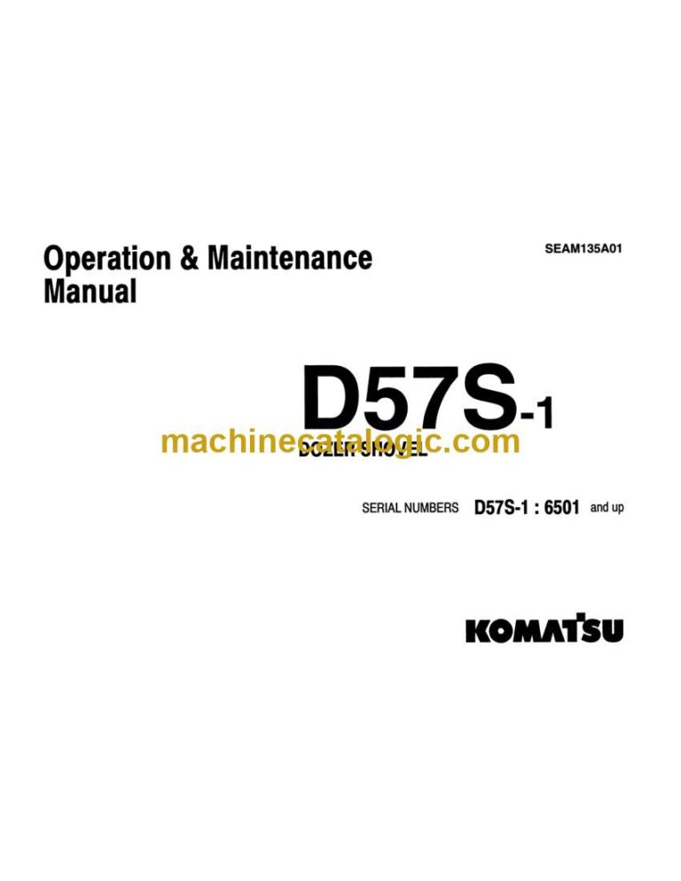 Komatsu D57S-1 Bulldozer Operation and Maintenance Manual (SEAM135A01)
