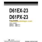 Komatsu D61EX-23, D61PX-23 Bulldozer Operation and Maintenance Manual (EENAM03212)