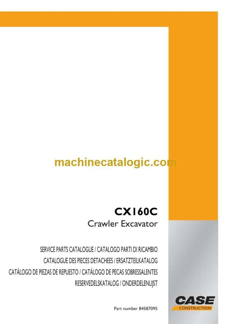 Case CX160C Crawler Excavator Parts Catalog (84587095)
