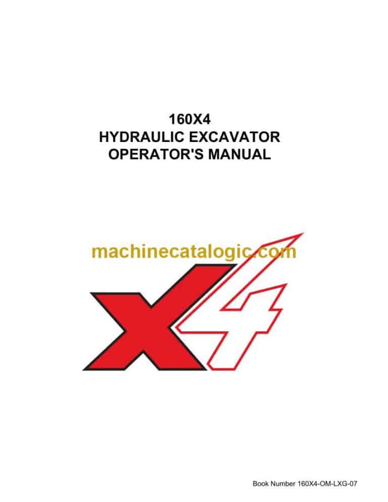 Link Belt 160X4 Hydraulic Excavator Operators Manual
