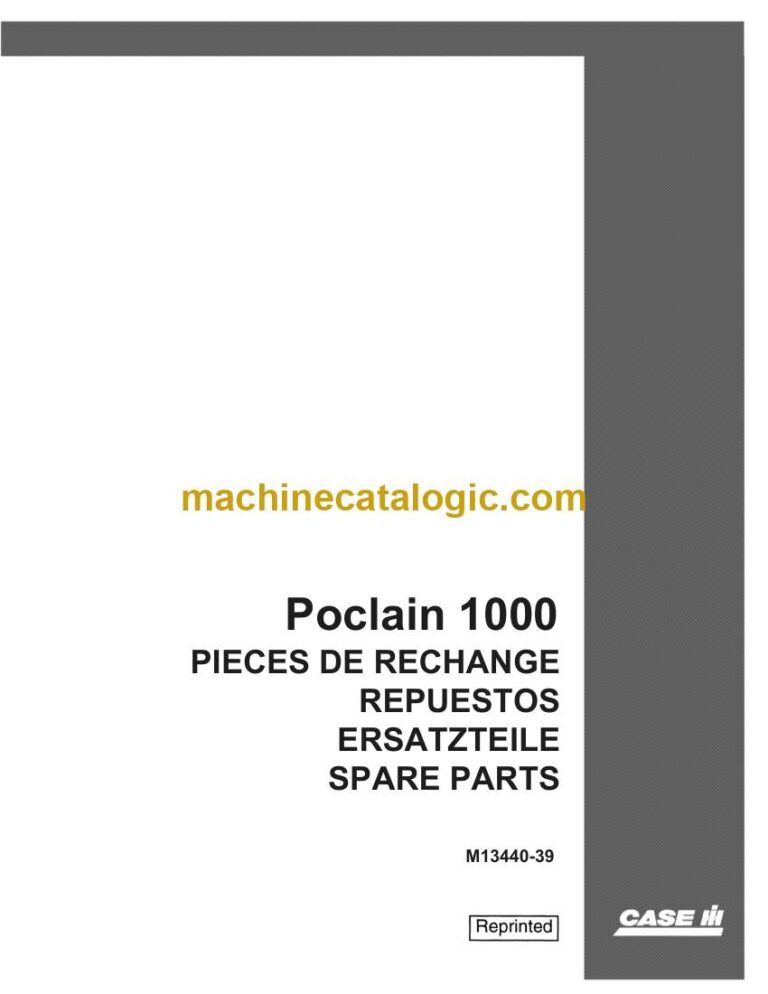 Case Poclain 1000 Parts Catalog (M13 440-39)