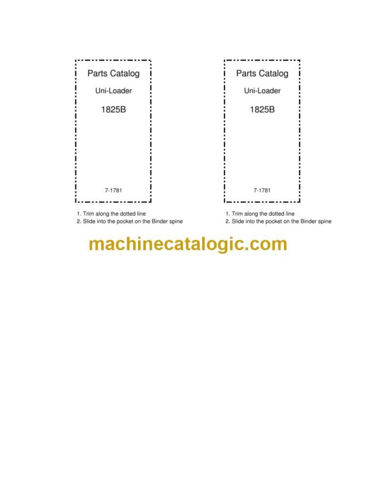 Case 1825B Uni Loader Parts Catalog (7-1781)