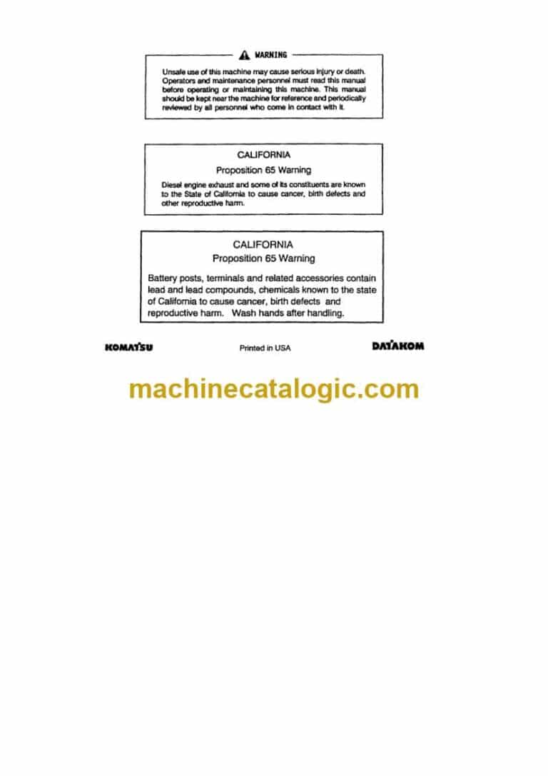 Komatsu W120-3 Operation and Maintenance Manual (SEAM383C04)