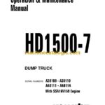 Komatsu HD1500-7 Dump Truck Operation and Maintenance Manual (CEAM027201)