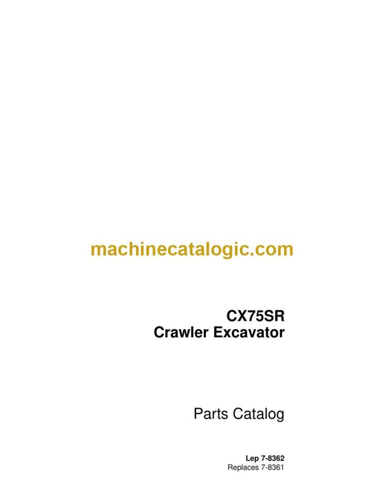 Case CX75SR Crawler Excavator Parts Catalog (7-8362_int_USN)