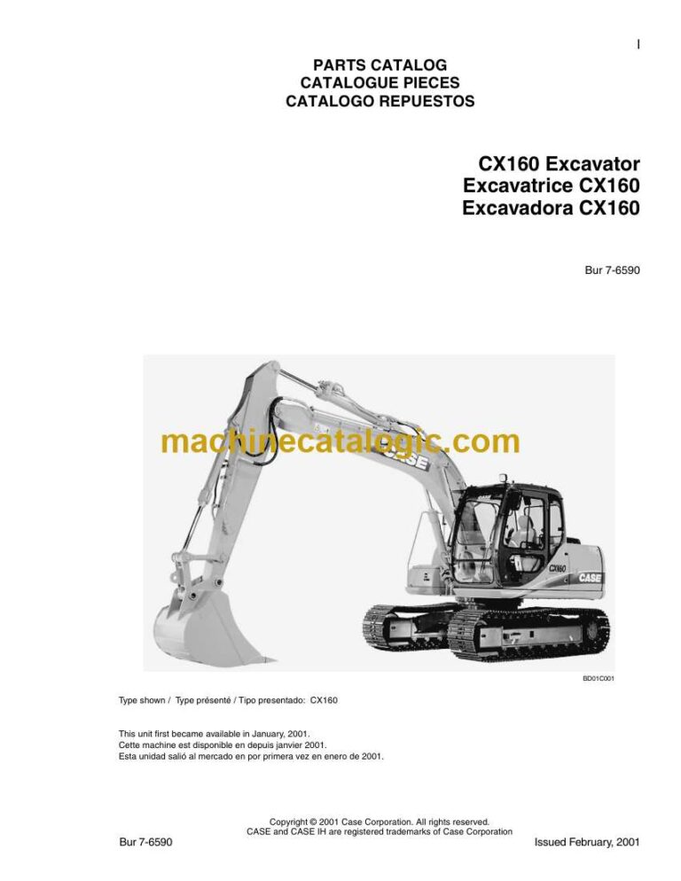 Case CX160 Excavator Parts Catalog (7-6590)